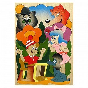 Обложка книги «Деревянная рамка-вкладыш "Буратино", 47 деталей»