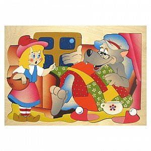 Обложка книги «Деревянная рамка-вкладыш "Красная шапочка", 63 элемента»