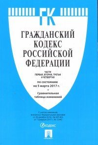 Гражданский кодекс Российской Федерации. Части первая, вторая, третья и четвертая по состоянию на 5 марта 2017 года + сравнительная таблица изменений