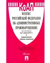 Кодекс Российской Федерации об административных правонарушениях. По состоянию на 5 марта 2017 года