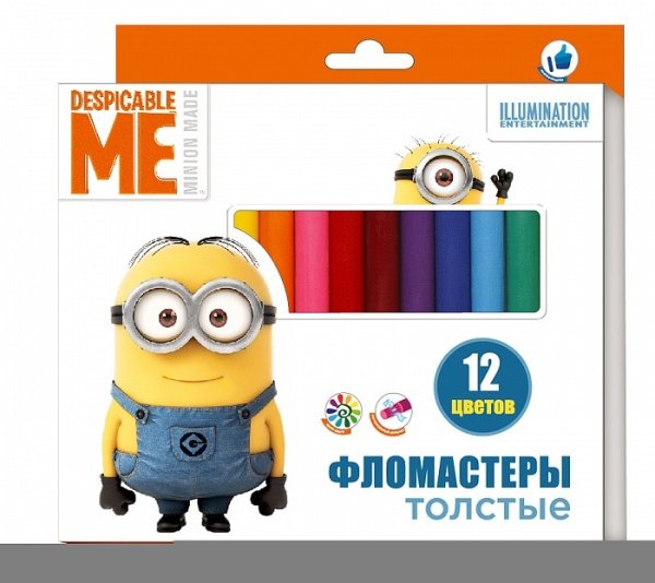 Обложка книги «Фломастеры "Миньоны", 12 цветов»