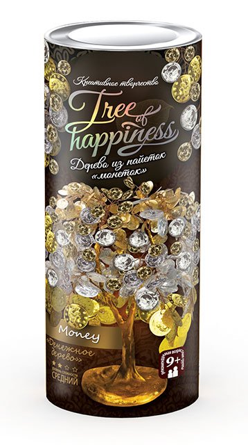 Набор креативного творчества Tree happiness "Дерево из пайеток, монеток", денежное