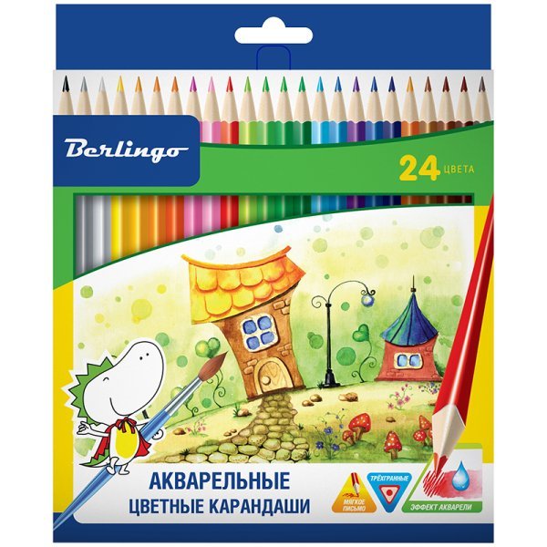 Карандаши акварельные "Сказочный город", 24 цветов