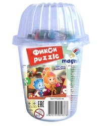 Мягкие магнитные пазлы в стакане "Фиксики. Нолик и Симка"