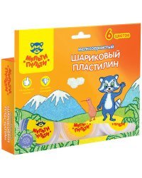 Шариковый пластилин "Енот в Новой Зеландии", мелкозернистый, застывающий, 6 цветов