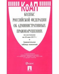 Кодекс Российской Федерации об административных правонарушениях по состоянию на 25 мая 2017 года с таблицей изменений