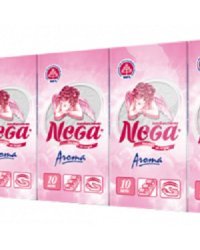 Носовые платочки бумажные "Nega Aroma" двухслойные (10 пачек по 10 штук) (количество товаров в комплекте: 10)