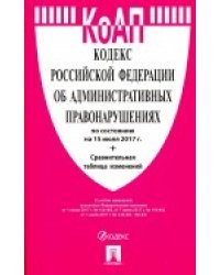 Кодекс Российской Федерации об административных правонарушениях по состоянию на 15 июля 2017 года + сравнительная таблица изменений
