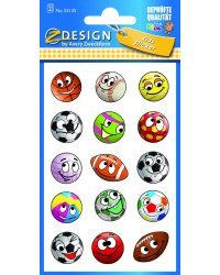 Этикетки Z-design "Веселые мячи", 76x120 мм, 30 штук, 2 листа