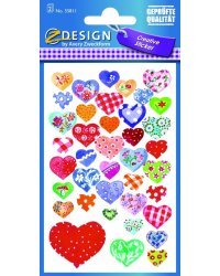 Этикетки Z-design "Сердца", 76x120 мм, 78 штук, 2 листа