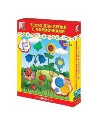 Тесто для лепки с формочками "Цветы", 6 цветов