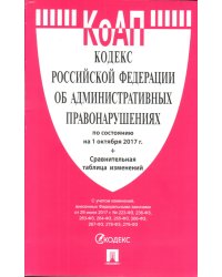Кодекс Российской Федерации об административных правонарушениях по состоянию на 1 октября 2017 года + сравнительная таблица изменений