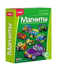 Набор для изготовления магнитов "Веселые машинки", из гипса