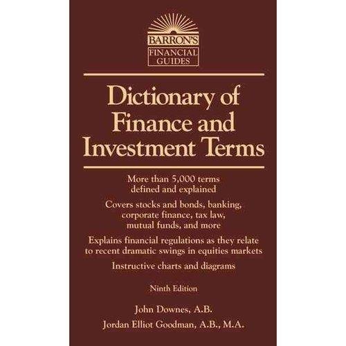 Обложка книги «Dictionary of Finance and Investment Terms», ISBN 9781438001401