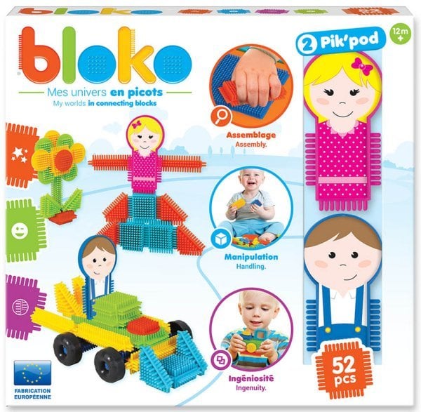 Игольчатый конструктор "Bloko". 50 деталей + 2 человечка (семья)