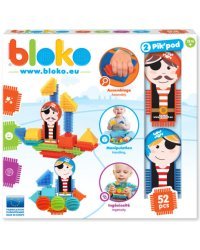 Игольчатый конструктор "Bloko". 50 деталей + 2 человечка (пираты)
