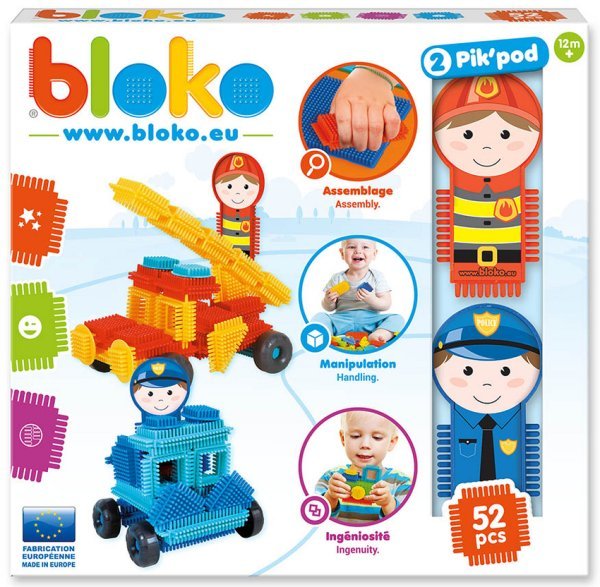 Игольчатый конструктор "Bloko". 52 детали + 2 человечка (спасатели)