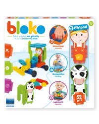 Игольчатый конструктор "Bloko". 50 деталей + 2 персонажа (ферма)