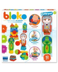 Игольчатый конструктор "Bloko". 50 деталей + 2 персонажа (рыцарь и дракон)