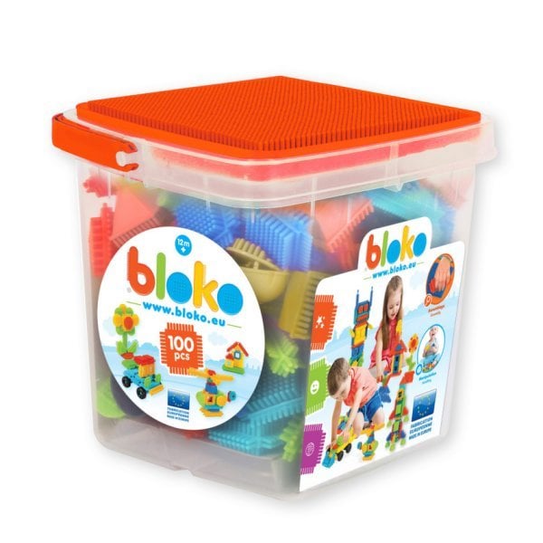 Игольчатый конструктор "Bloko". 100 деталей в ведёрке