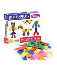 Магнитная мозаика для развития интеллекта "Дети и игрушки", 54 элемента