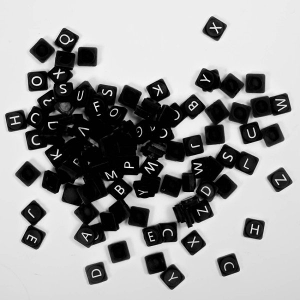 Набор силиконовых элементов для создания картинок "Pixie Crew" (100 штук, чёрный алфавит)