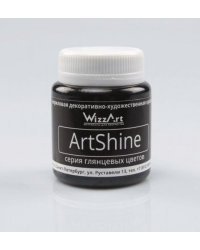 Краска акриловая Wizzart "ArtMatt", глянцевая, цвет: чёрный, 80 мл