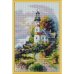 Алмазная мозаика "Маяк на берегу", 22x32 см (с подрамником, с полным заполнением)