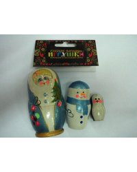 Матрешка "Снегурочка" 3 в 1