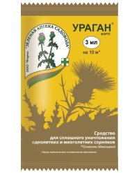 Средство для сплошного уничтожения однолетних и многолетних сорняков "Ураган Форте", 3 мл