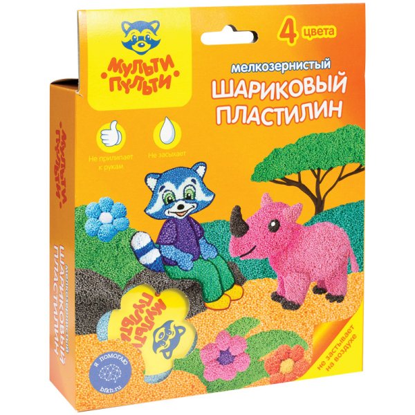 Обложка книги «Пластилин шариковый "Приключения Енота", 4 цвета»