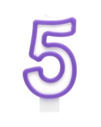 Свеча для торта "Цифра 5", разноцветная, 7 см, парафин