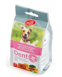 Жевательные дольки для собак Biff "Dent", мясное ассорти, 100 г