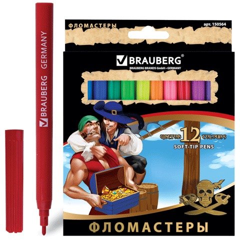 Обложка книги «Фломастеры "Корсары", 12 цветов»