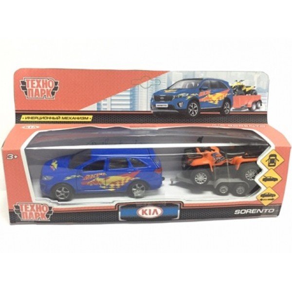 Обложка книги «Машина инерционная "Кia Sorento Prime Sport", 12 см (с квадроциклом 7,5 см)»
