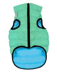 Куртка двухсторонняя для собак AiryVest "Lumi", цвет: салатово-голубой (светится в темноте), размер XS 30