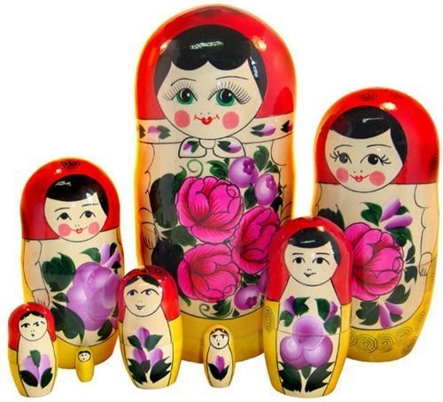 Матрешка 8 в 1 "Семеновская роспись", 22 см