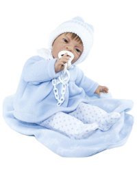 Кукла Джестито "Зевающий", мальчик в одеяльце, 38 см