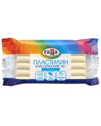 Комплект пластилина "Классический", белый, 50 г (10 штук в комплекте) (количество товаров в комплекте: 10)