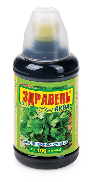 Удобрение "Здравень Аква. Для зеленных культур", 500 мл