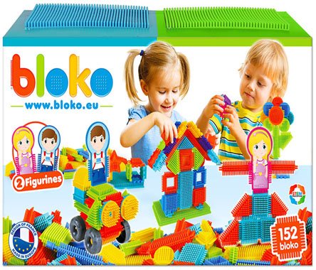 Игольчатый конструктор "Bloko". 150 деталей + 2 основы + 2 человечка (семья)