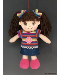 Кукла мягконабивная, 20 см (платье в полоску)
