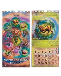 Календарь настенный перекидной с ригелем на 2020 год "Астрологический прогноз", 165x340 мм