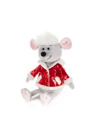 Мягкая игрушка "Мышонок Виталик в красной куртке", 28 см