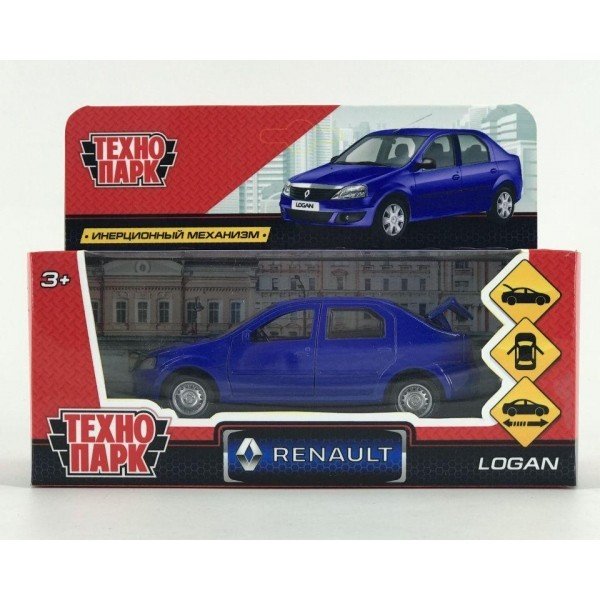 Обложка книги «Машина инерционная "Renault Logan", 12 см (цвет: синий)»
