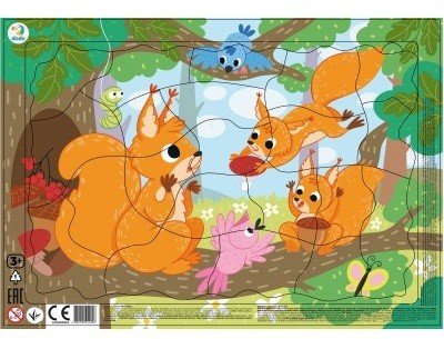 Обложка книги «Пазл в рамке "Белочки", 21 элемент»