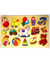 Развивающая доска "Игрушки", 15 деталей (большая)
