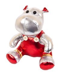 Мягкая игрушка "Бегемот серебристый", 16 см