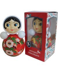 Неваляшка музыкальная "Девочка", расписная