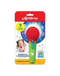 Микрофончик с огоньками &quot;Новогодние песенки&quot;, красный